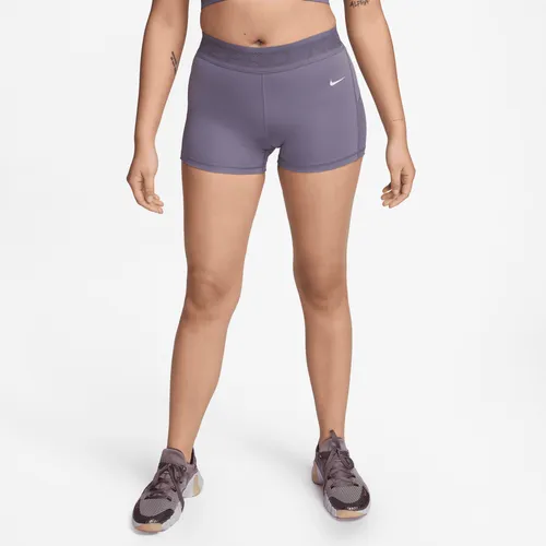Nike Pro Women's Mid-Rise 7.5cm (approx.) Mesh-Panelled Shorts - Purple - Polyester