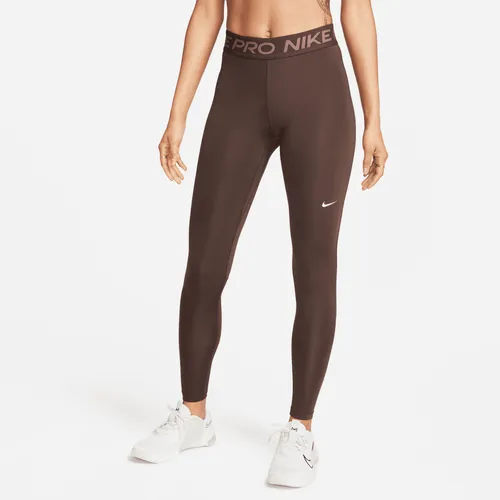 Nike Pro Women's Mid-Rise Mesh-Panelled Leggings - Brown - Polyester
