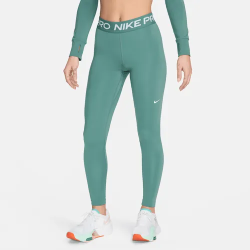 Nike Pro Women's Mid-Rise Mesh-Panelled Leggings - Green - Polyester