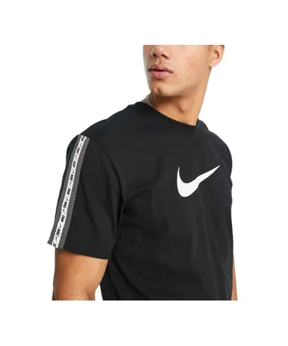 Nike Repeat Crew Neck Mens T-Shirt In Black Cotton