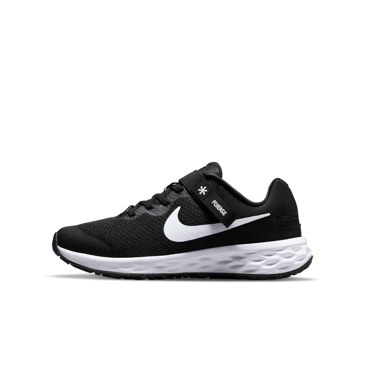 Nike Revolution 6 FlyEase Older Kids' Easy On/Off Road Running Shoes - Black