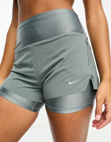 Nike Running Dri-Fit 3 inch 2 in 1 short in smoke grey