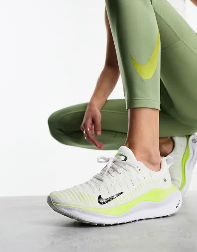 Nike Running React Infinity Run 4 trainers in white and neon