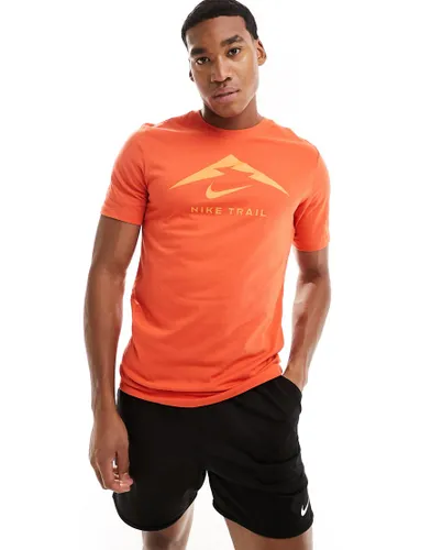 Nike Running Trail Dri-Fit graphic t-shirt in burnt orange