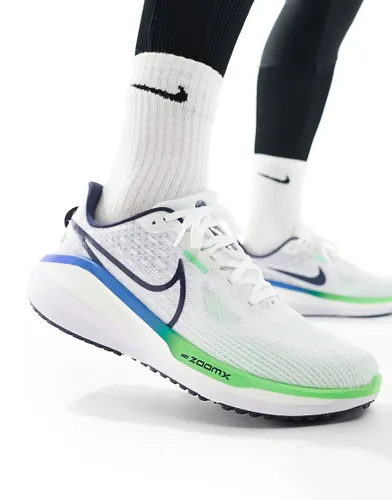 Nike Running Vomero 17 trainers in white and blue