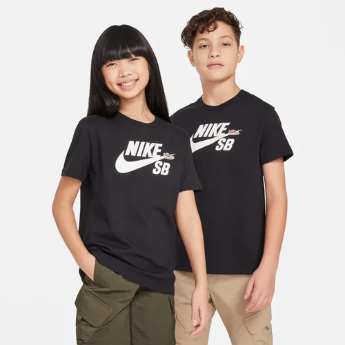 Nike SB Older Kids' T-Shirt - Black - Cotton