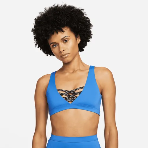 Nike Sneakerkini Women's Scoop Neck Bikini Top - Blue - Polyester