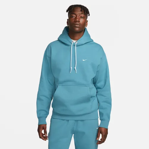 Nike Solo Swoosh Men's Fleece Pullover Hoodie - Blue - Cotton