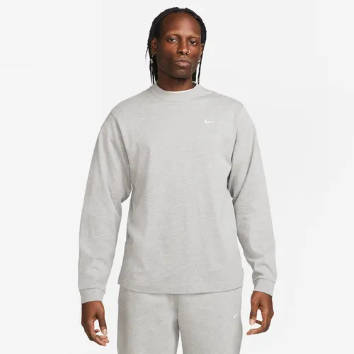 Nike Solo Swoosh Men's Long-Sleeve Top - Grey - Cotton