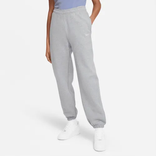 Nike Solo Swoosh Women's Fleece Trousers - Grey - Cotton
