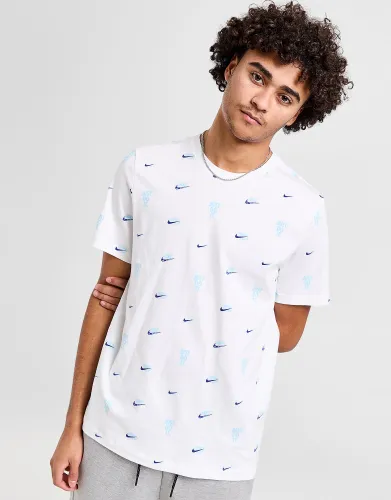 Nike Sportswear All Over Print T-Shirt - White - Mens