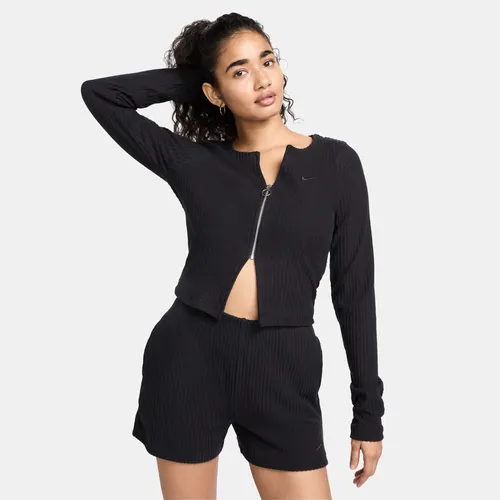 Nike Sportswear Chill Knit Women's Slim Full-Zip Ribbed Cardigan - Black