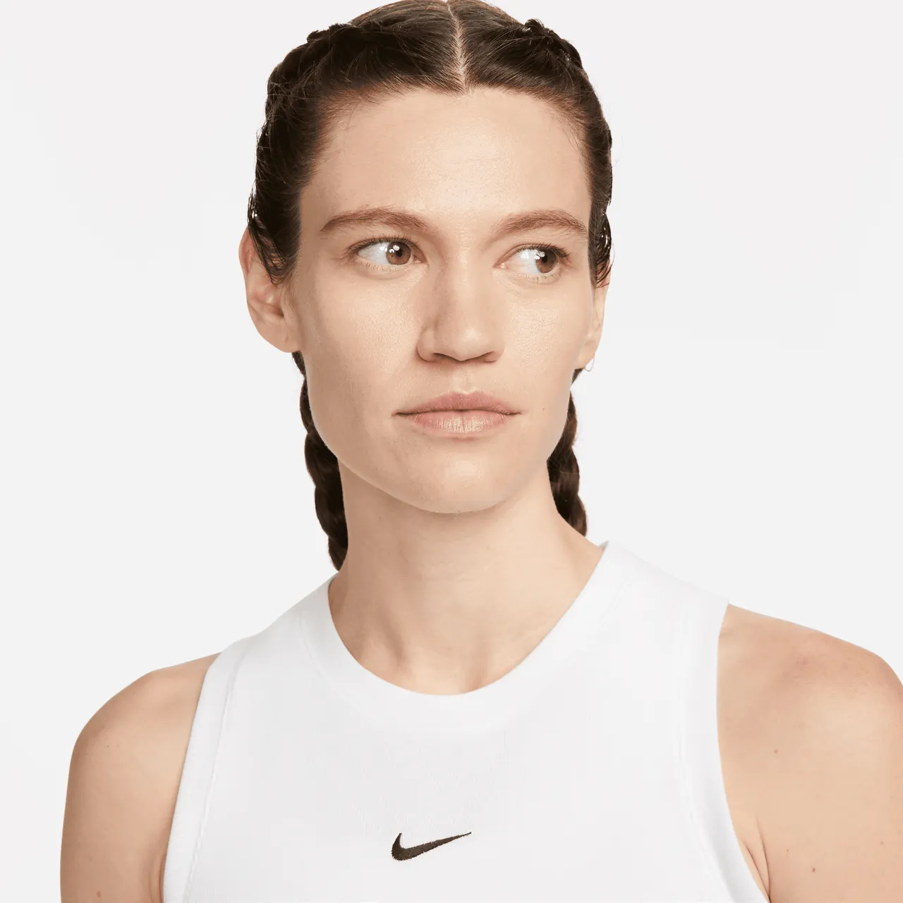 Nike Sportswear Chill Knit Women's Tight Cropped Mini-Rib Tank Top - White - Polyester