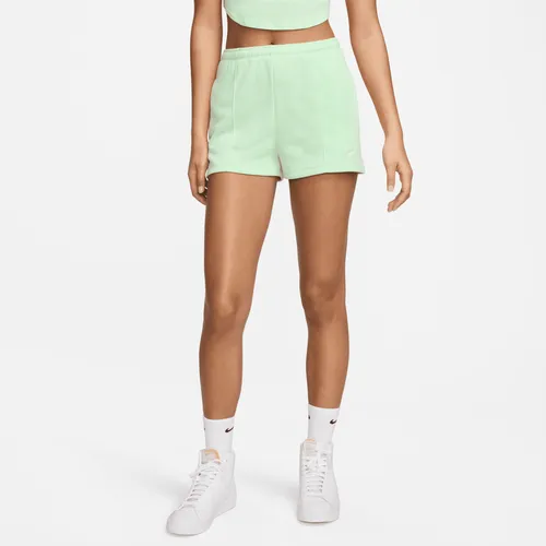 Nike Sportswear Chill Terry Women's High-Waisted Slim 5cm (approx.) French Terry Shorts - Green - Cotton