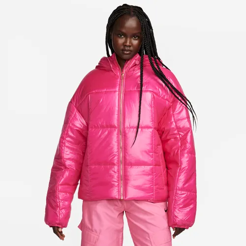 Nike Sportswear Classic Puffer Shine Women's Therma-FIT Loose Jacket - Pink - Polyester