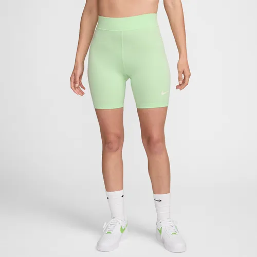 Nike Sportswear Classic Women's High-Waisted 20.5cm (approx.) Biker Shorts - Green - Polyester