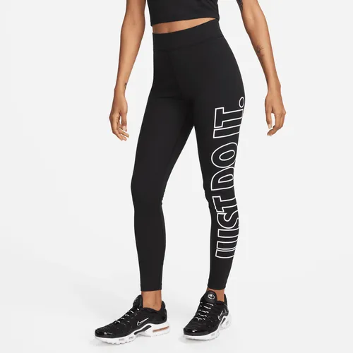 Nike Sportswear Classics Women's Graphic High-Waisted Leggings - Black - Polyester
