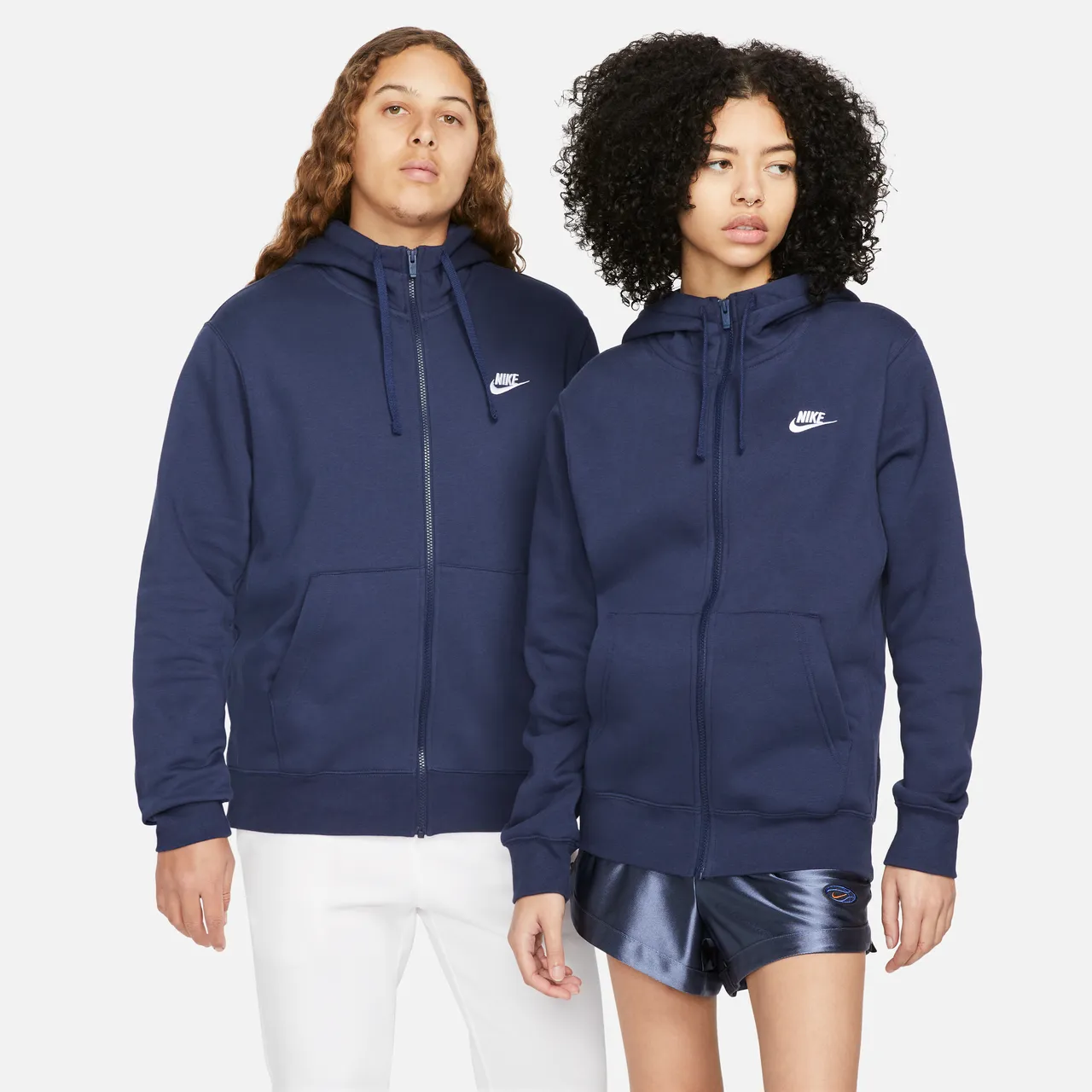 Nike Sportswear Club Fleece Men's Full-Zip Hoodie - Blue - Cotton