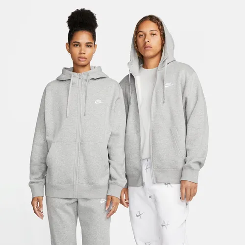 Nike Sportswear Club Fleece Men's Full-Zip Hoodie - Grey - Cotton