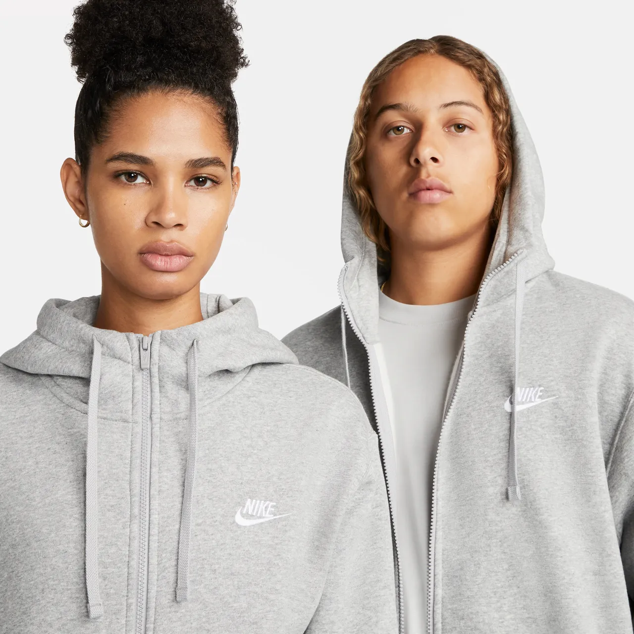 Nike Sportswear Club Fleece Men's Full-Zip Hoodie - Grey - Cotton