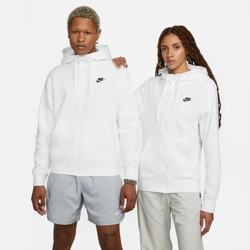 Nike Sportswear Club Fleece Men's Full-Zip Hoodie - White - Cotton