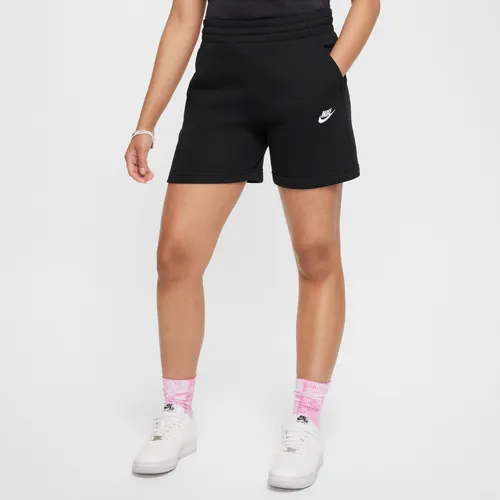 Nike Sportswear Club Fleece Older Kids' (Girls') 13cm (approx.) French Terry Shorts - Black - Cotton