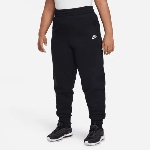 Nike Sportswear Club Fleece Older Kids' (Girls') High-Waisted Fitted Trousers (Extended Size) - Black - Cotton