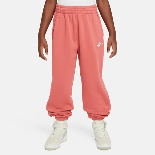 Nike Sportswear Club Fleece Older Kids' (Girls') Loose Trousers - Red - Cotton