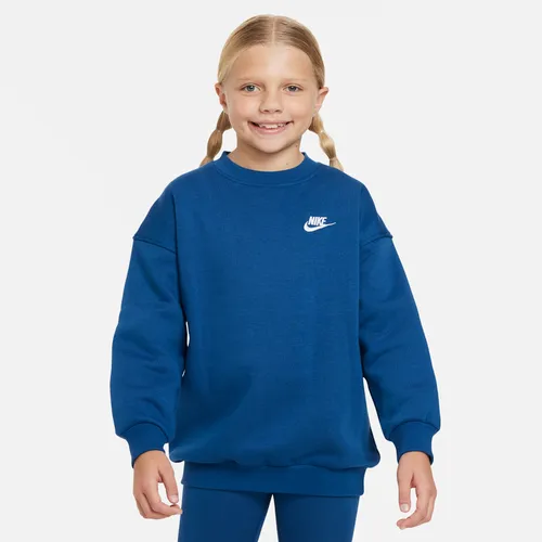 Nike Sportswear Club Fleece Older Kids' (Girls') Oversized Sweatshirt - Blue - Polyester