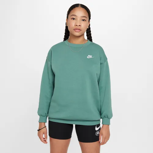 Nike Sportswear Club Fleece Older Kids' (Girls') Oversized Sweatshirt - Green - Polyester