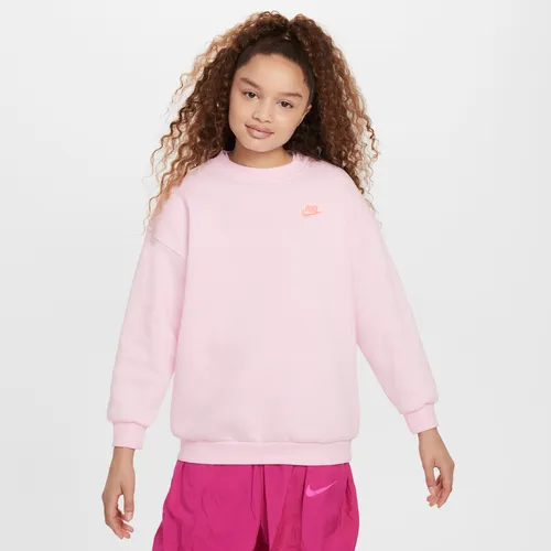Nike Sportswear Club Fleece Older Kids' (Girls') Oversized Sweatshirt - Pink - Polyester