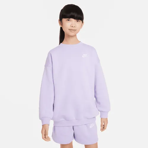 Nike Sportswear Club Fleece Older Kids' (Girls') Oversized Sweatshirt - Purple - Polyester