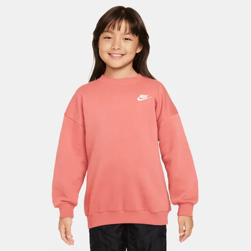 Nike Sportswear Club Fleece Older Kids' (Girls') Oversized Sweatshirt - Red - Polyester