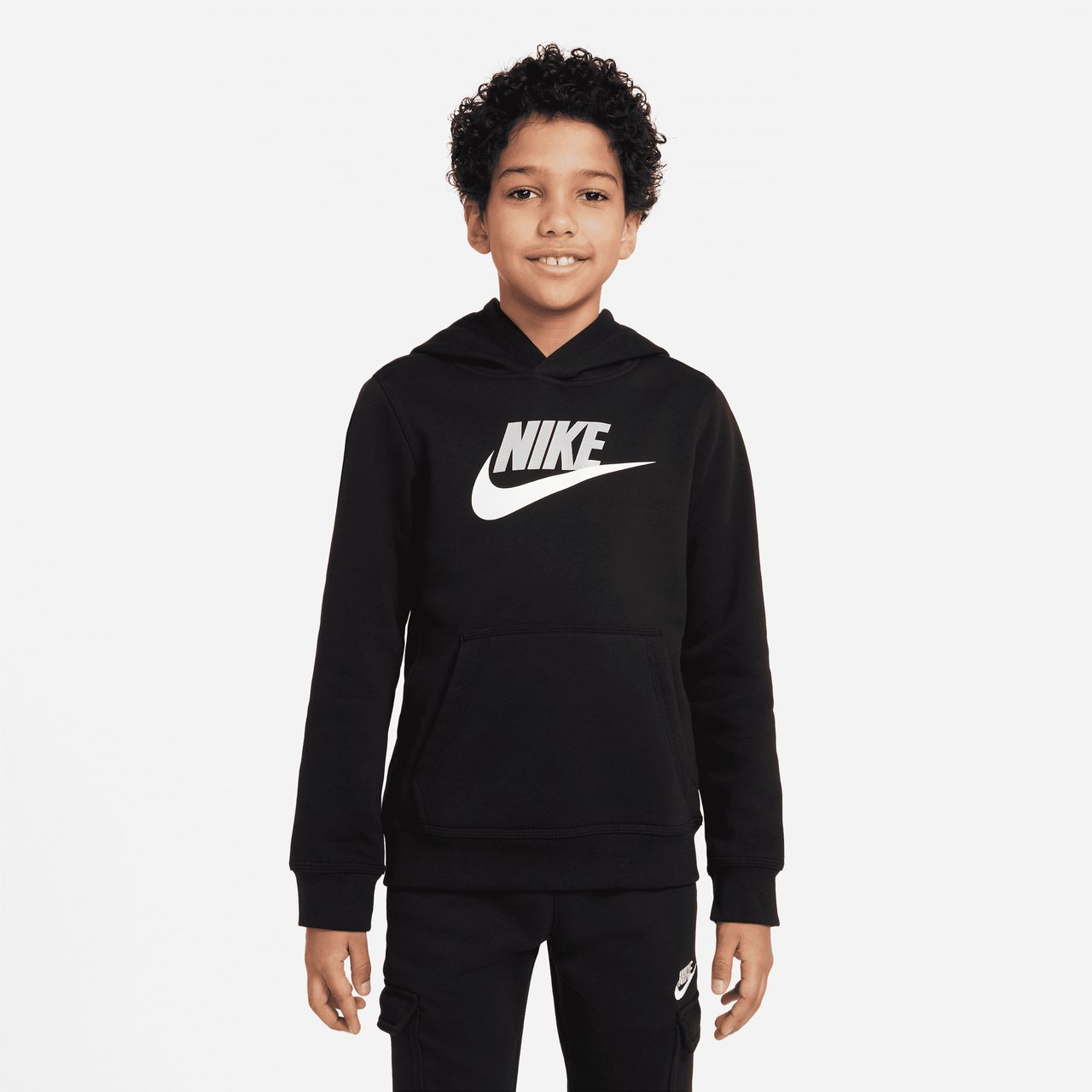 Nike Sportswear Club Fleece Older Kids' Pullover Hoodie - Black CJ7861 ...