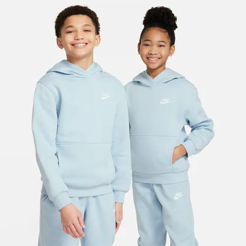 Nike Sportswear Club Fleece Older Kids' Pullover Hoodie - Blue - Polyester