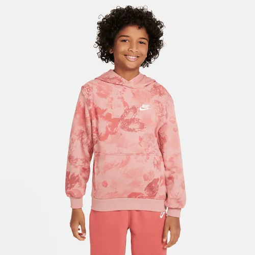 Nike Sportswear Club Fleece Older Kids' Pullover Hoodie - Pink - Polyester