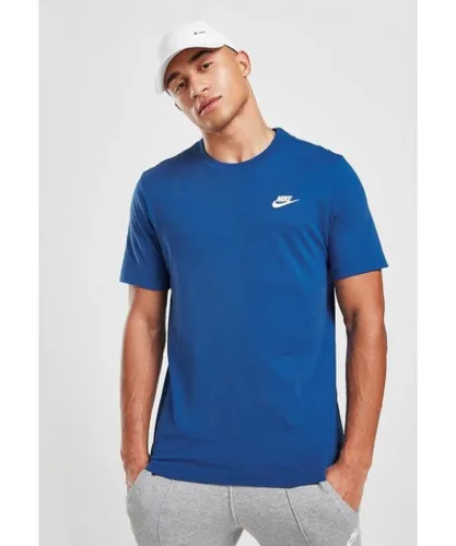 Nike Sportswear Club Mens T Shirt in Blue Jersey