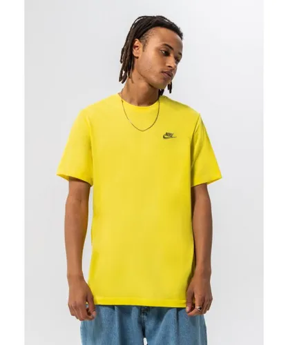 Nike Sportswear Club Mens T Shirt in Yellow Jersey