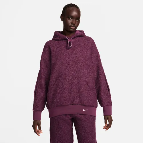 Nike Sportswear Collection Women's High-Pile Fleece Hoodie - Red - Polyester