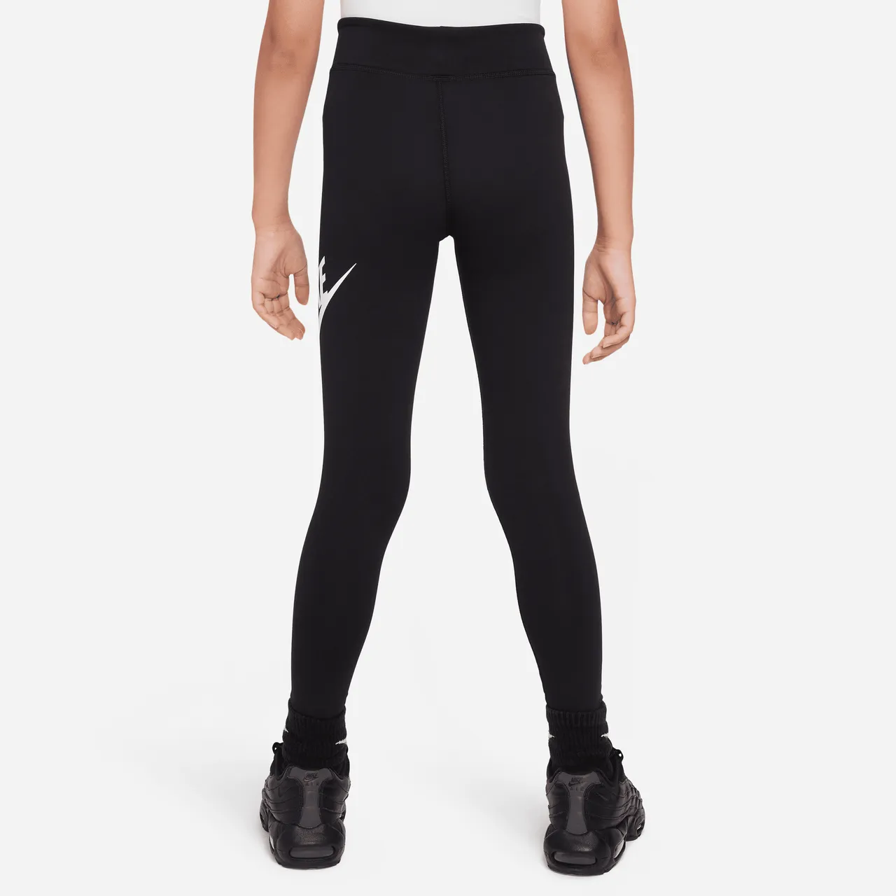 Nike Sportswear Essential Older Kids' (Girls') Mid-Rise Leggings - Black - Polyester