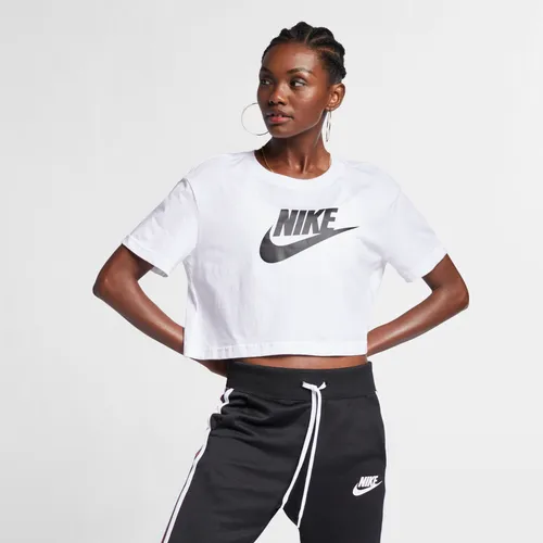 Nike Sportswear Essential Women's Cropped Logo T-Shirt - White - Cotton