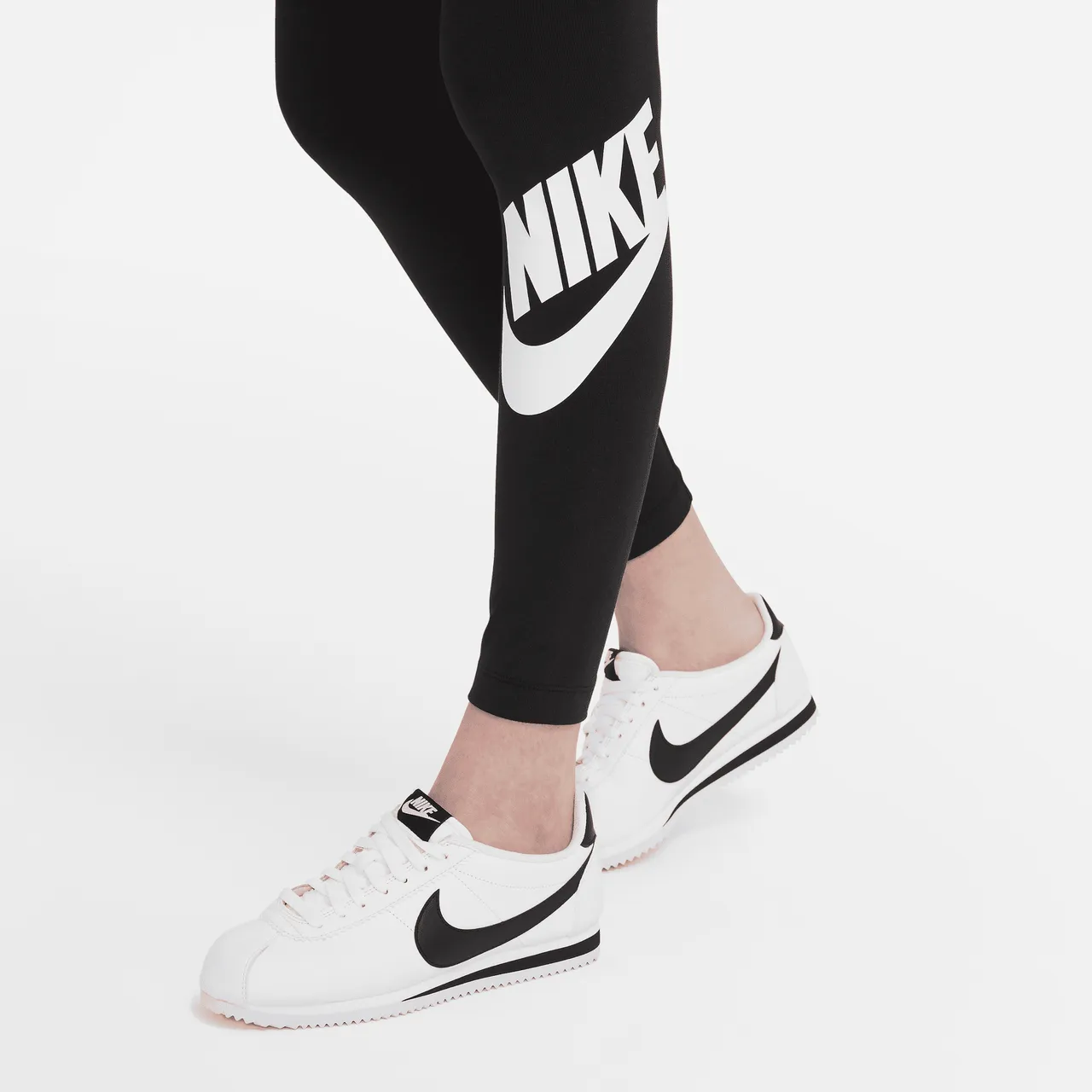 Nike Sportswear Essential Women's High-Waisted Logo Leggings - Black - Polyester