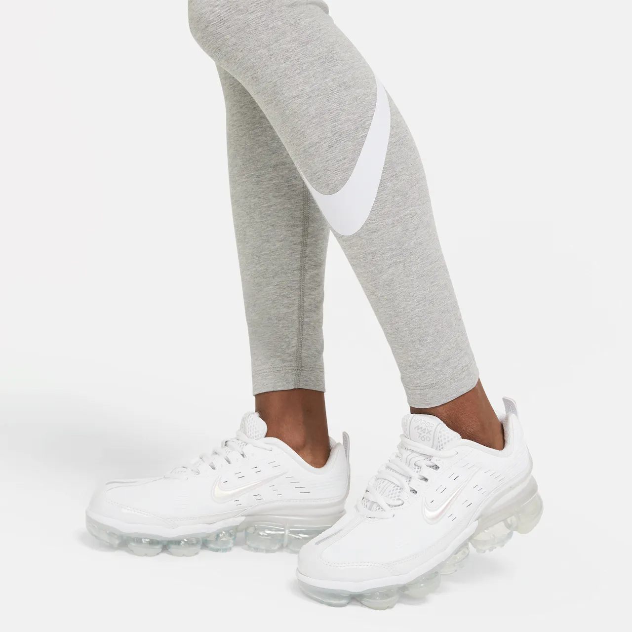 Nike Sportswear Essential Women's Mid-Rise Swoosh Leggings - Grey - Polyester