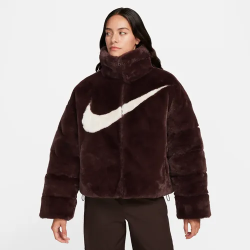 Nike Sportswear Essential Women's Oversized Faux Fur Puffer - Brown - Polyester