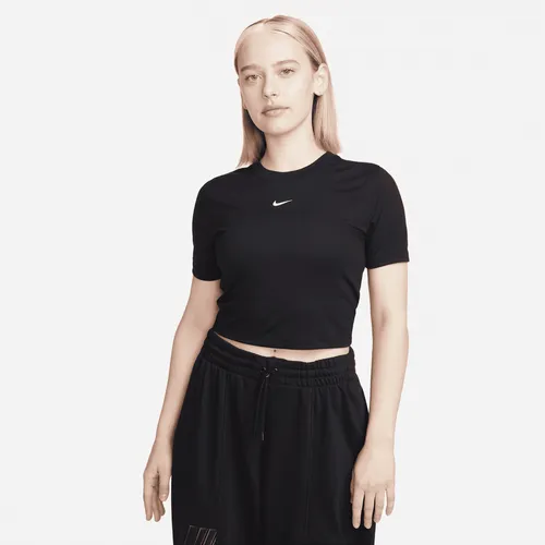 Nike Sportswear Essential Women's Slim Cropped T-Shirt - Black - Polyester