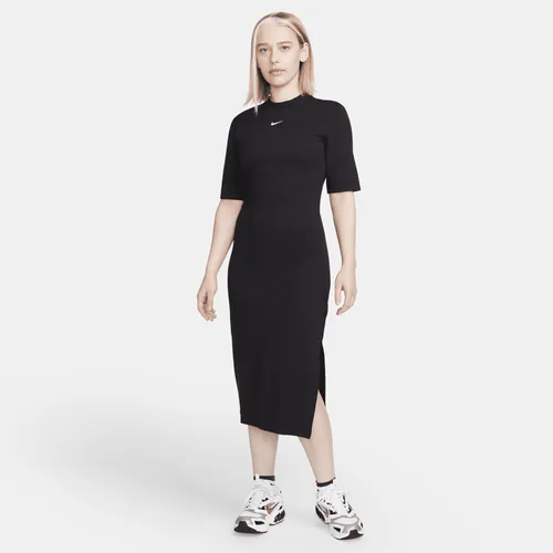 Nike Sportswear Essential Women's Tight Midi Dress - Black - Nylon