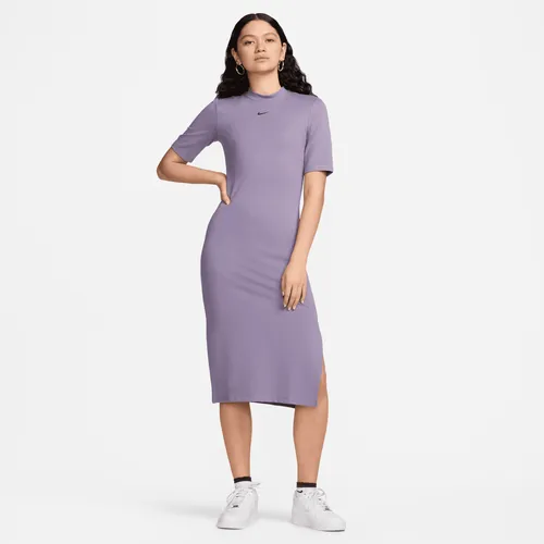 Nike Sportswear Essential Women's Tight Midi Dress - Purple - Nylon