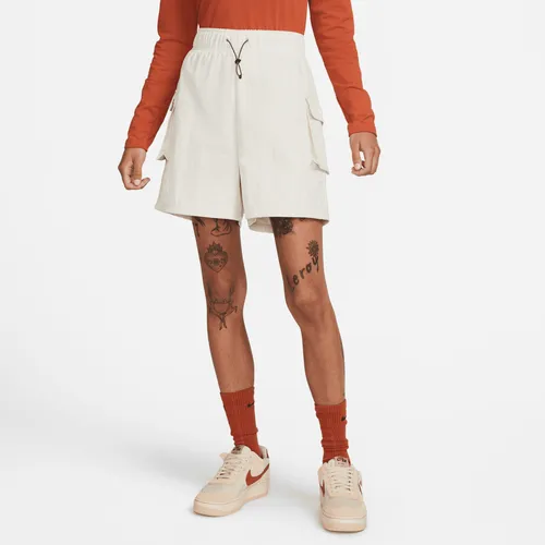 Nike Sportswear Essential Women's Woven High-Waisted Shorts - Brown - Nylon