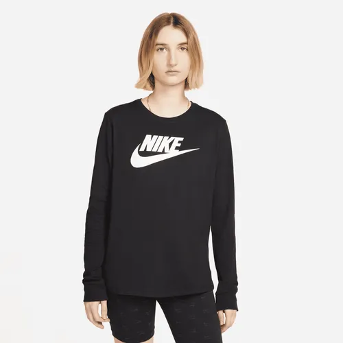 Nike Sportswear Essentials Women's Long-Sleeve Logo T-Shirt - Black - Cotton
