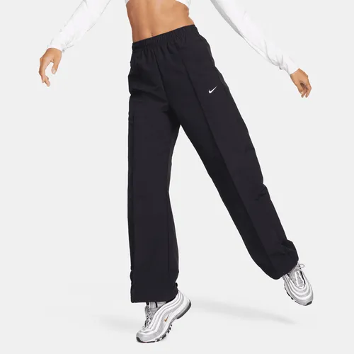 Nike Sportswear Everything Wovens Women's Mid-Rise Open-Hem Trousers - Black - Nylon